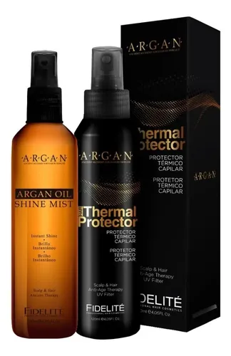 Kit Fidelite Argan Protector Termico + Brillo Oil Shine