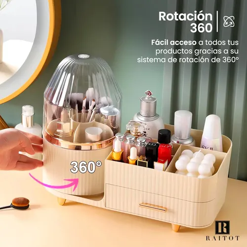 Organizador Maquillaje Porta Cosmetico Giratorio Escritorio