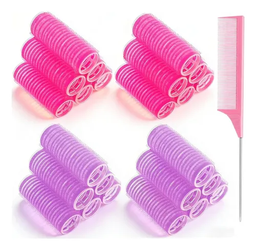 Rulos Sin Calor Para Cabello Corto Obeoby 25mm 24 Piezas