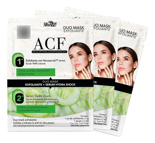 Kit Mascara Facial Exfoliante Serum Acf Limpieza Rostro