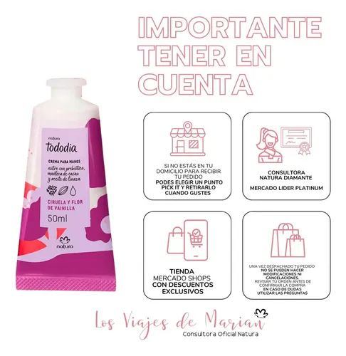 Crema Manos Ciruela Y Flor De Vainilla Tododia Natura- Lvdm