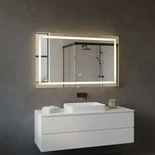 Bañomania Espejo Led Rectangular – Fría/Cálida/Neutra – Espejado – Corriente eléctrica 70 cm (Incluye: Con luz)