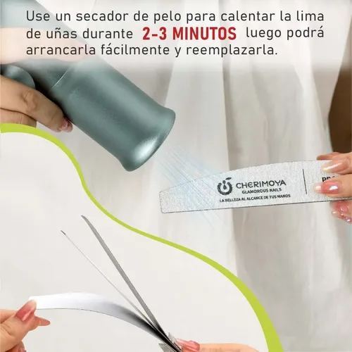 Limas De Uñas Reutilizable Para Manicure Cherimoya 12 Piezas