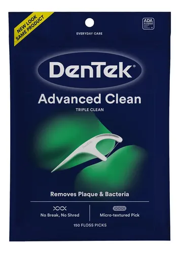 Hilo Dental Flosser Dentek Advanced Clean Con Mango Limpieza Profunda 150 Unidades