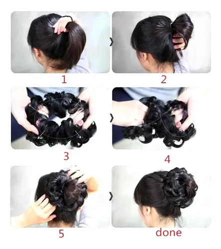 Synthetic Hair Bun Extension Hairpiece Bun 1set