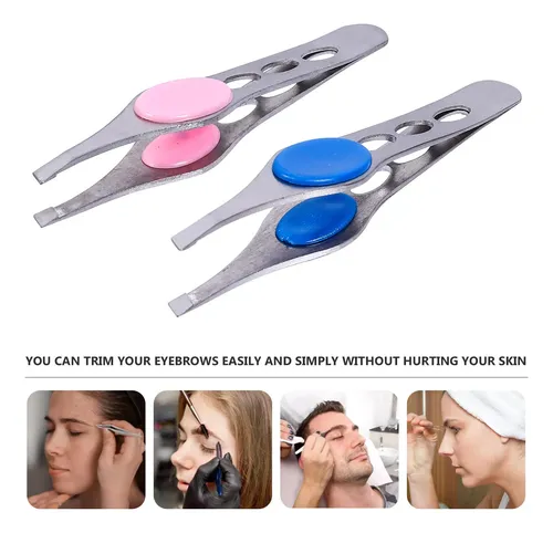 Set De 4 Pinzas De Acero Inoxidable Para Cejas Creativas