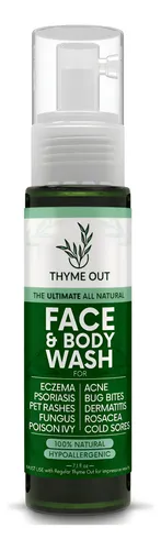 Gel De Baño Facial Y Corporal Thyme Out, Totalmente Natural,