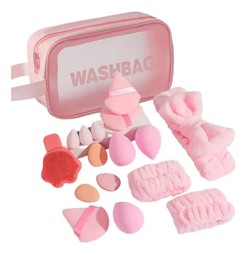 Set De Bolsa De Viaje Rosa Con Forma De Huevo De Hojaldre