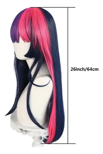 Peluca Larga Recta Azul Twilight Sparkle Cosplay