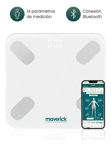 Balanza Corporal Inteligente Maverick Smartscale4 Blanco
