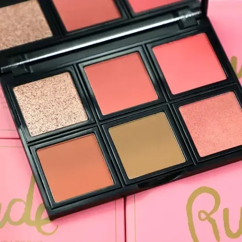 Paleta Rubor Contorno Polvo Rude Cosmetics Courageous 6 Tonos Mate