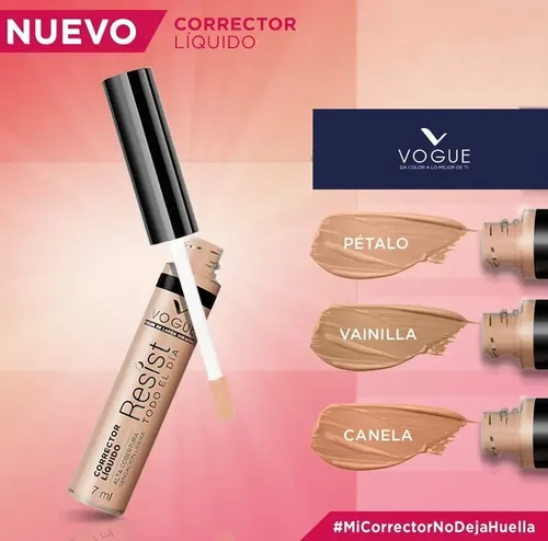 Corrector Liquido De Ojeras Vogue Resist 24hs Larga Duracion
