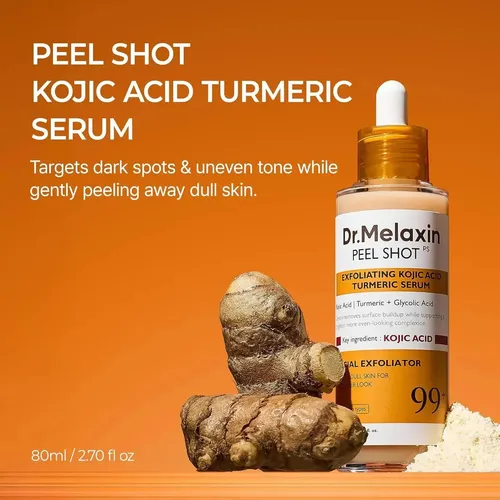 Sérum Esfoliante Com Ácido Kójico E Cúrcuma, 80 Ml