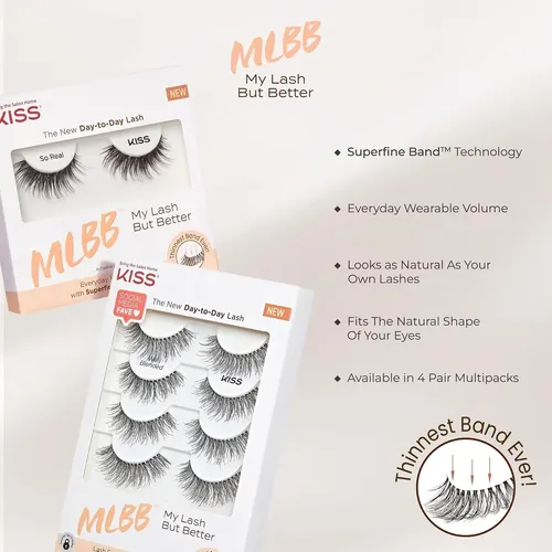 Pestañas Postizas Mlbb Kiss Mbm05 4 Pares De Tiras