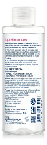 Dermaglós Facial Agua Micelar 6 En 1 Desmaquillante 400ml