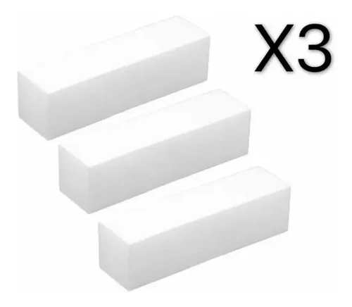 Block Blanco Lima Pulidor De Uñas X3 Buffer Esculpidas
