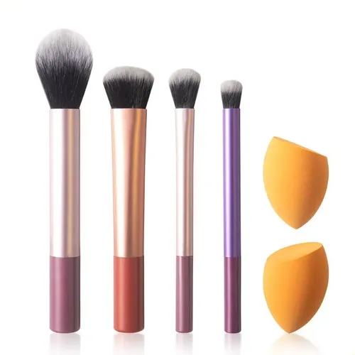 Jg. Set De 4 Brochas De Maquillaje Portátil Con Esponja \yg