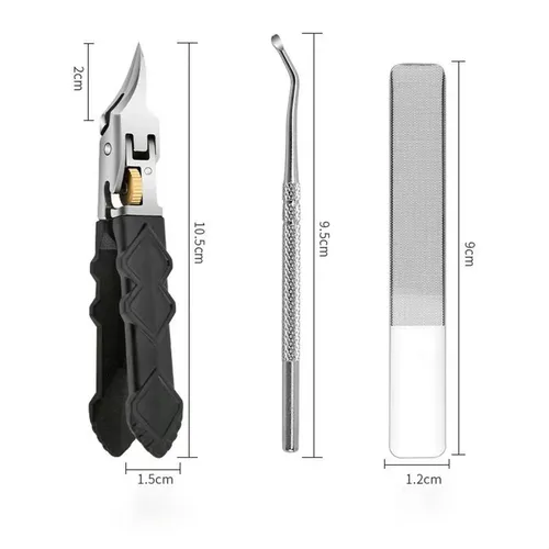 Cortauñas Negro Con Agarre Antideslizante Gear Lock, Agarre