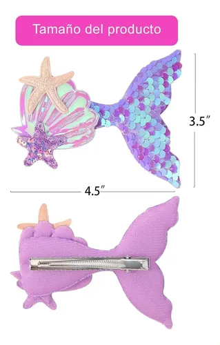 5pzs Broches Cabello Cola Sirena Horquillas Accesorios Niña