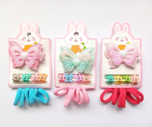 Pack X 3 Set Hebillas De Pelo Para Nena En Colores Surtidos