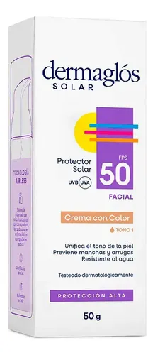 Protector Solar Facial Dermaglós Fps 50 Tono 1 50 G