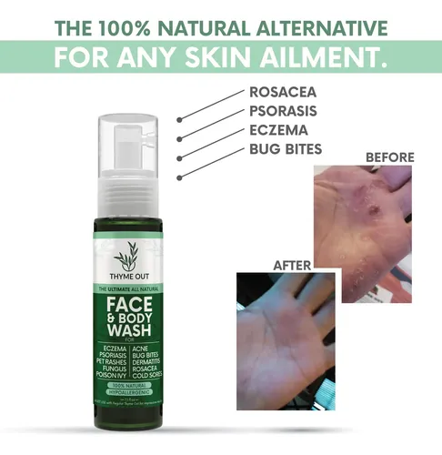 Gel De Baño Facial Y Corporal Thyme Out, Totalmente Natural,