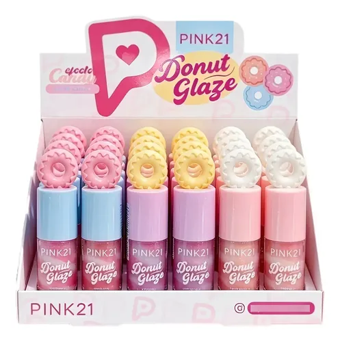 Brillo Labial Pink 21 Donut Glaze Efecto Candy X3unidades