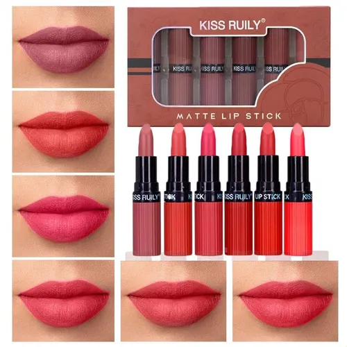 Kit De Labios Mate Con 6 Piezas De Acabado Duradero Yi