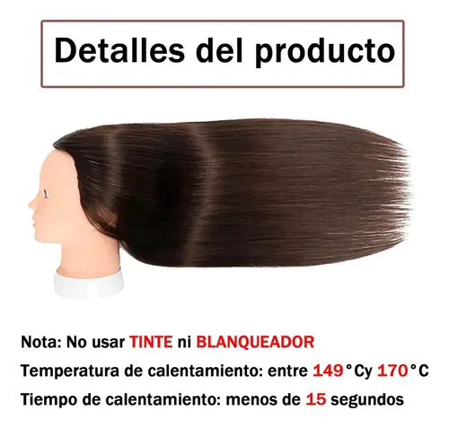 Km Cabeza De Maniquí De Entrenamiento De Peluquería 26 -. Marrón Oscuro