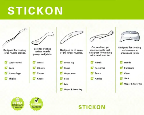 Set De Herramientas De Masaje Stickon Gua Sha De Acero Inoxi