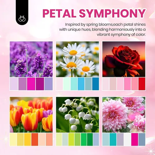 Set Gel Uñas Beetles Pastel Petal Symphony 36-40 Piezas