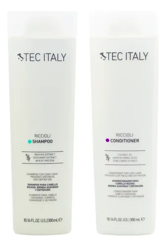 Tec Italy Riccioli Shampoo + Acondicionador Rulos Chico 3c
