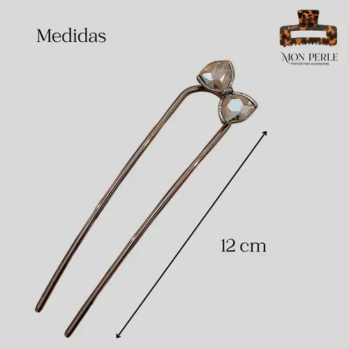 Horquilla Pelo Metal Palito Chino Rodetero Moño De Strass