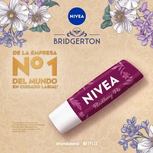 Nivea Bálsamo Labial Blackberry Pie Edición Bridgerton Todo Tipo De Piel Día/noche
