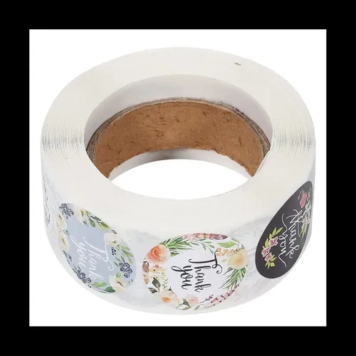 2500 Unidades/rollo De 8 Tipos De Pegatinas Florales De Agra