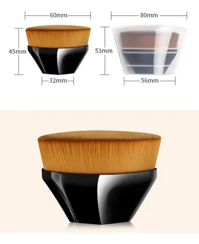 Brocha Plana Hexagonal Polvos Crema Base Maquillaje