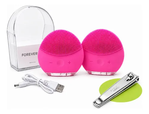 Pack X2 Masajeador Y Limpiador Facial Eléctrico Forever Rosa
