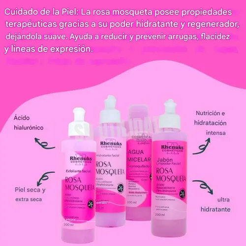 Kit Cuidado Facial Rosa Mosqueta Rhenuks Skincare Completo