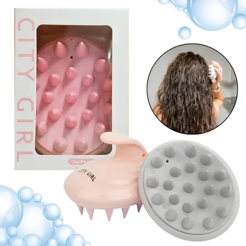 Cepillo De Silicona City Girl Limpiador Masajea Cabello N2 Color