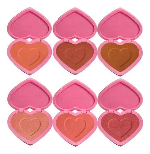 Blush Compacto Corazon Dopamine Mate O Satinado Ruby Rose
