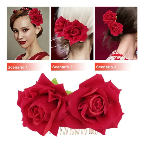 Pinza Para El Pelo Con Forma De Flor De Rosa, Broche De Bail