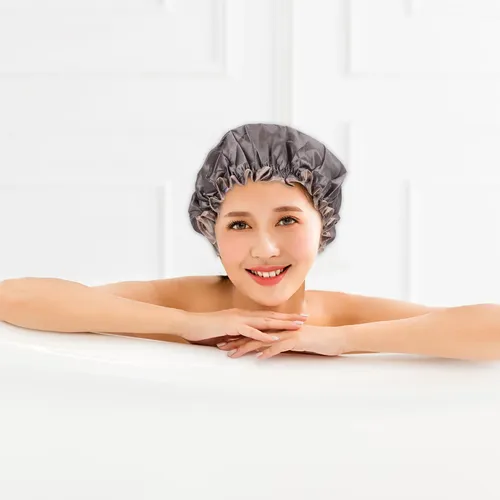 3 Gorros De Baño Impermeables De Doble Capa, Simple Peva