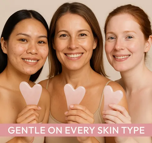 Gua Sha Facial Dosensepro Cuarzo Rosa Forma Corazón
