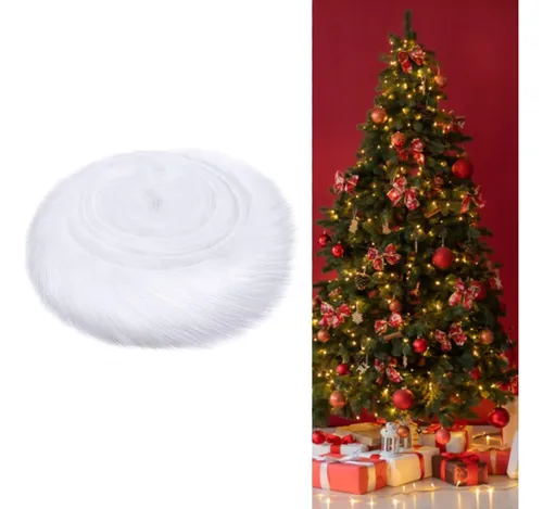 3 Listones Navidad De Piel Sintética, Pelo Largo Blanco