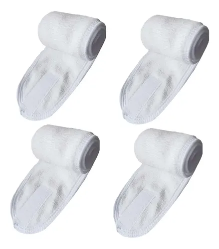 Diademas De Spa Facial Con Cinta Adhesiva, 4 Unidades