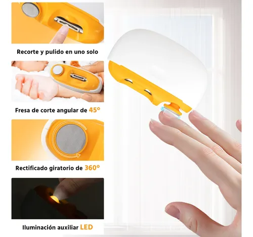 Cortauñas Eléctrico Recargable Lima Adultos Bebés Cherimoya