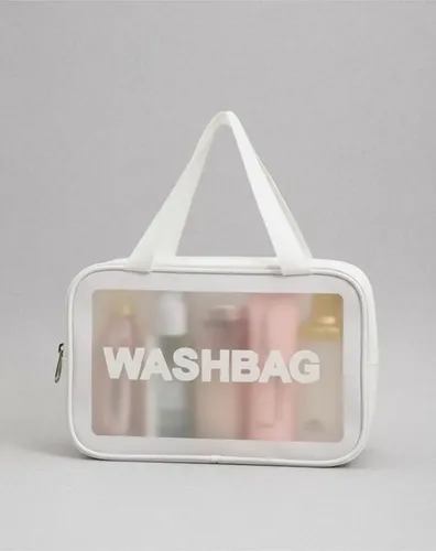 Neceseres De Viaje Washbag Trasparente Para Maquillaje Blanco Whasbag