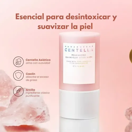 Máscara Rapid Arcilla Para Poreorizar Centella De Madaga