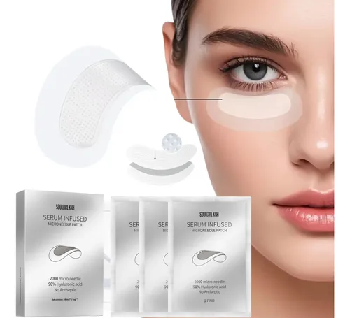 6 Parches Ojos Microagujas Acido Hialuronico Antiage