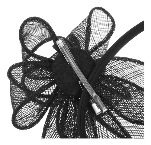 Fascinator Headband And Hair Clip Small Party Hat Black